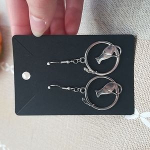 Cat and mouse earrings.